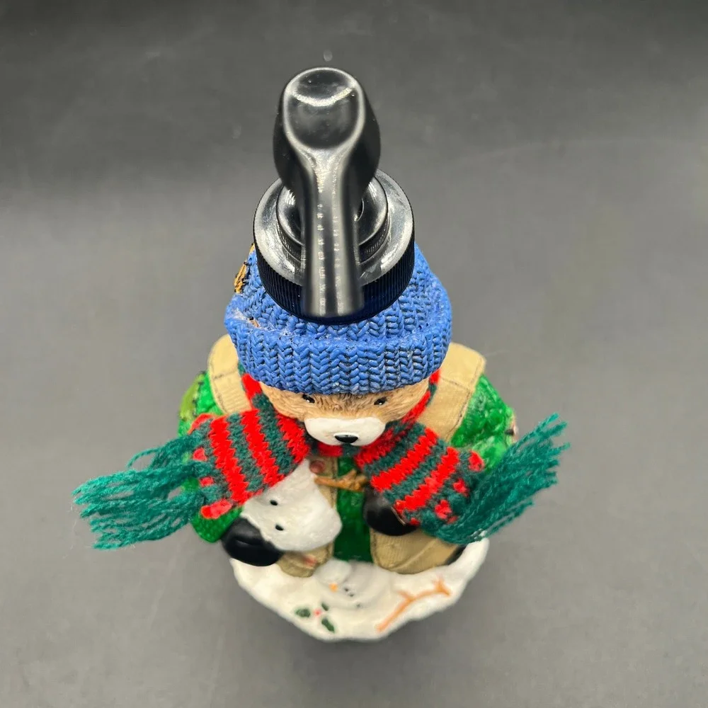 Vtg Christmas Teddy Bear Snowman Resin‎ Soap Lotion Dispenser Winter Holiday 8